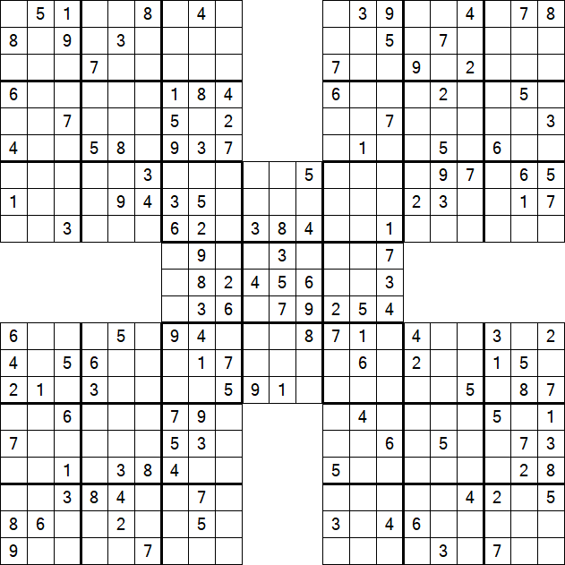 Samurai Sudoku - Moyen