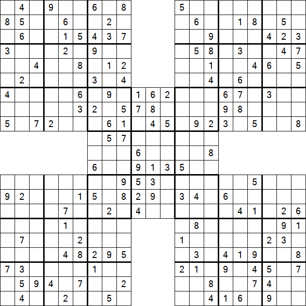 Samurai Sudoku - Moyen