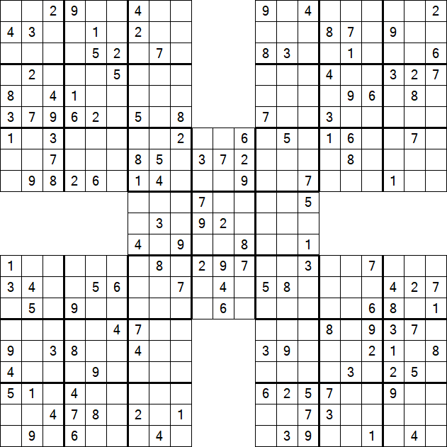 Samurai Sudoku - Medium