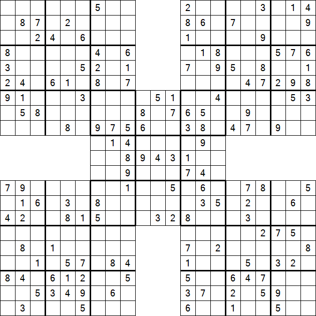 Samurai Sudoku - Medium