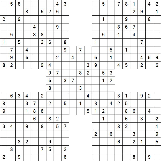 Samurai Sudoku - Moyen