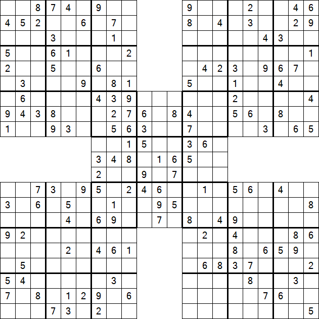 Samurai Sudoku - Moyen