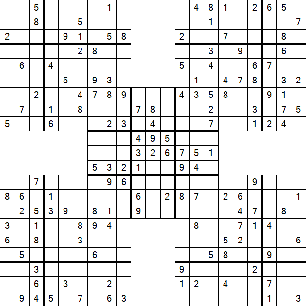 Samurai Sudoku - Moyen