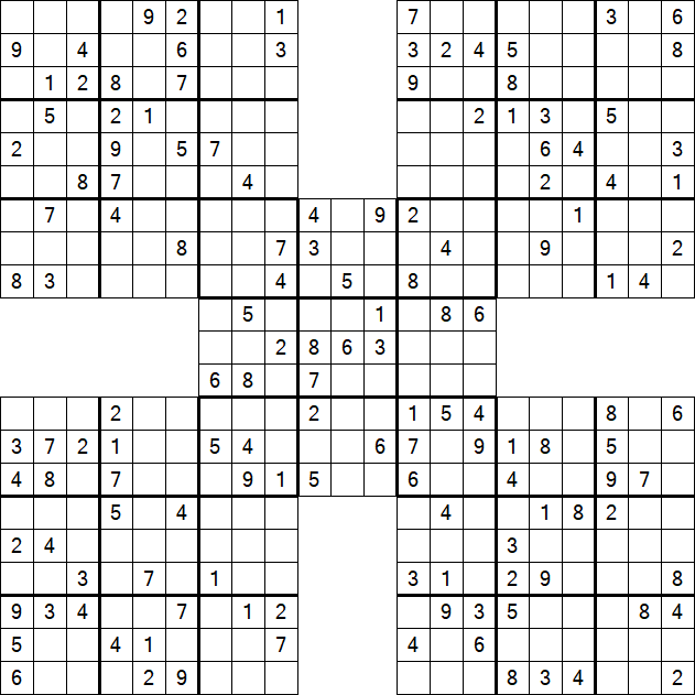 Samurai Sudoku - Médio