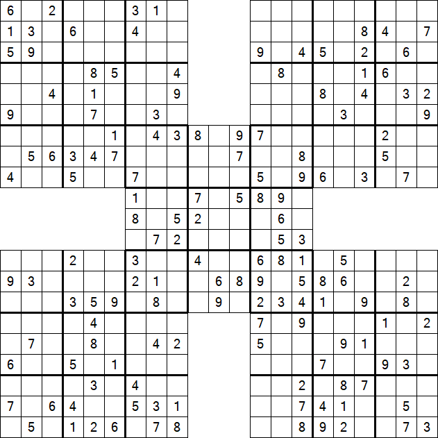 Samurai Sudoku - Médio