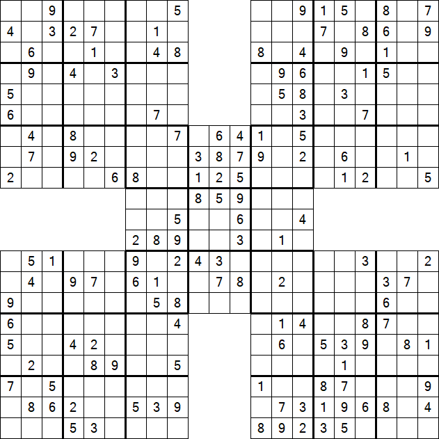 Samurai Sudoku - Médio