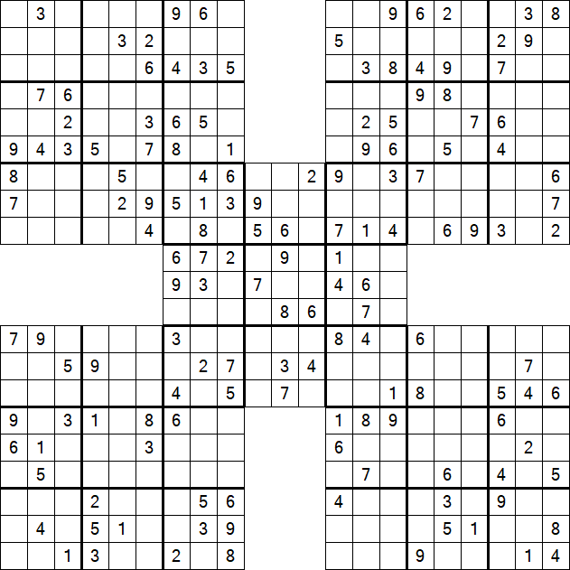 Samurai Sudoku - Médio