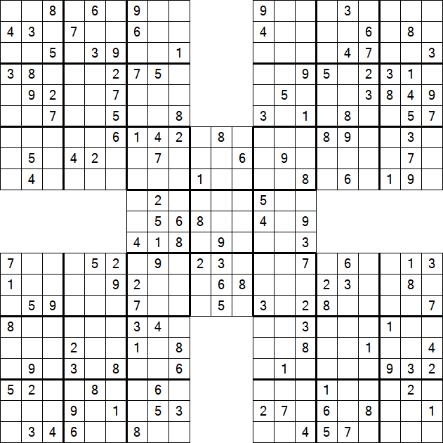 Samurai Sudoku - Médio