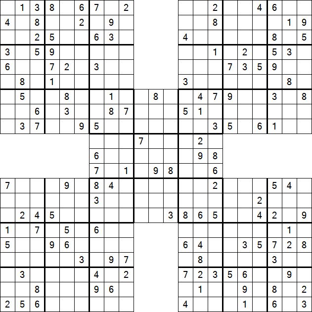 Samurai Sudoku - Medium