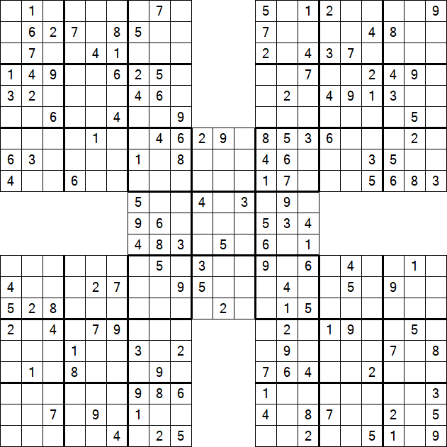 Samurai Sudoku - Médio