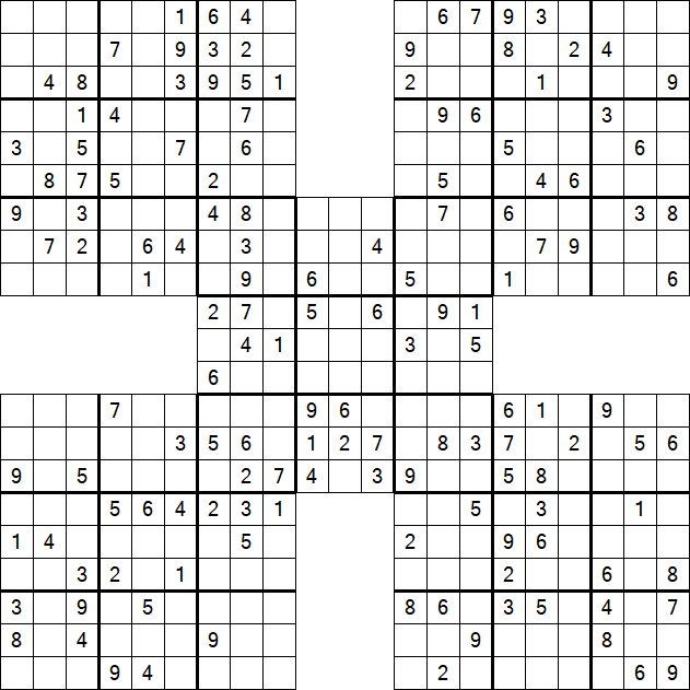 Samurai Sudoku - Médio