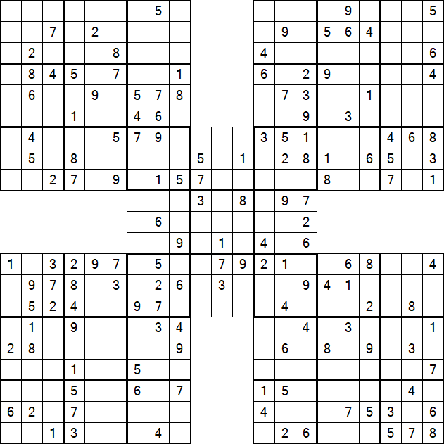 Samurai Sudoku - Médio