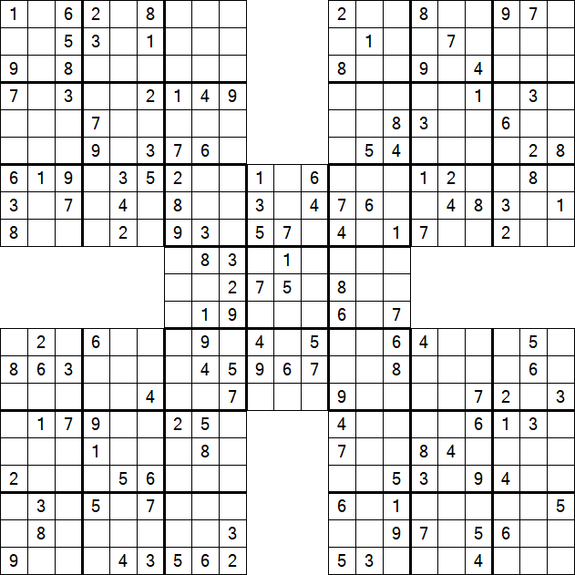 Samurai Sudoku - Médio