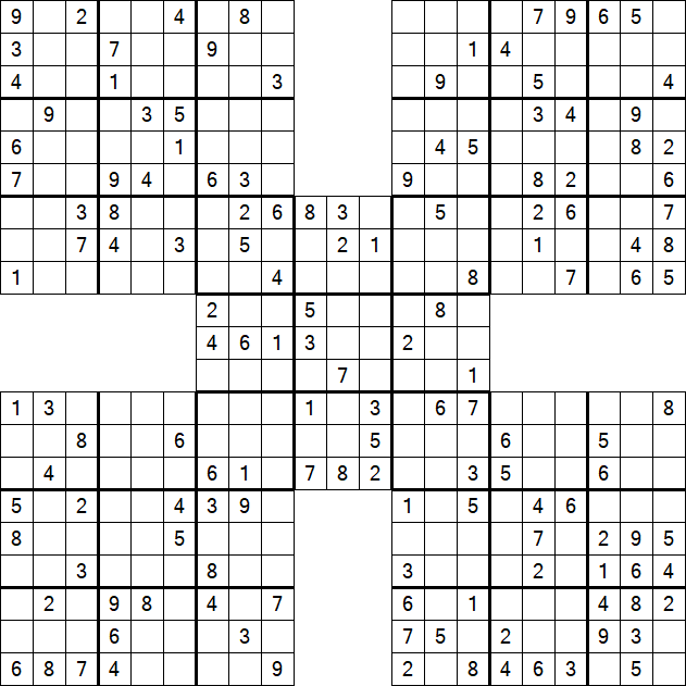 Samurai Sudoku - Medium