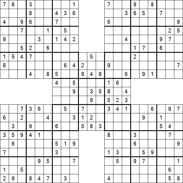 Samurai Sudoku - Medium