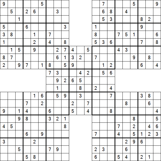 Samurai Sudoku - Medium