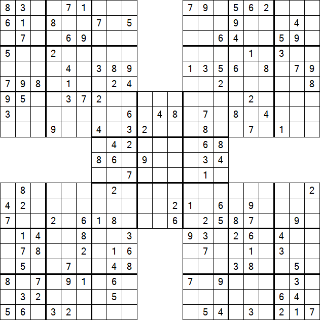 Samurai Sudoku - Medium