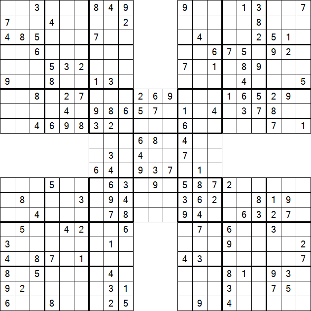 Samurai Sudoku - Medium