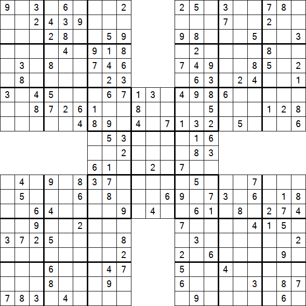 Samurai Sudoku - Medium