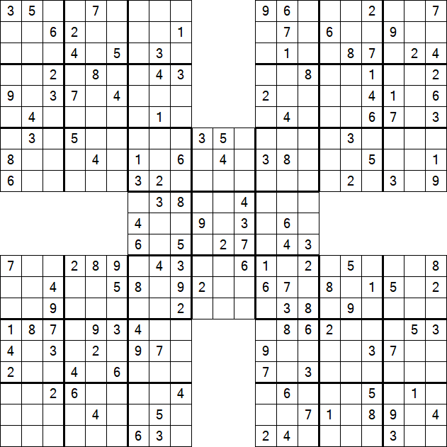 Samurai Sudoku - Medium