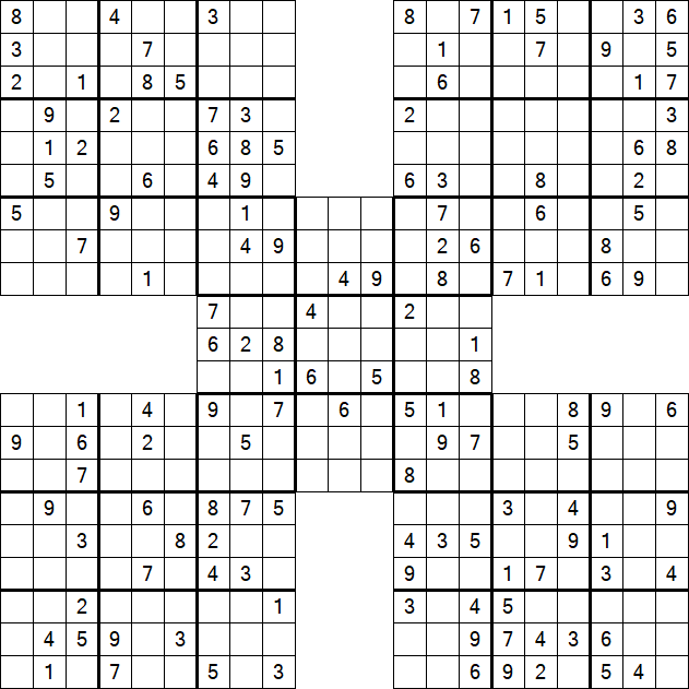 Samurai Sudoku - Medium