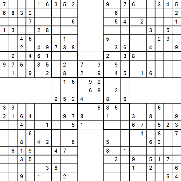 Samurai Sudoku - Medium
