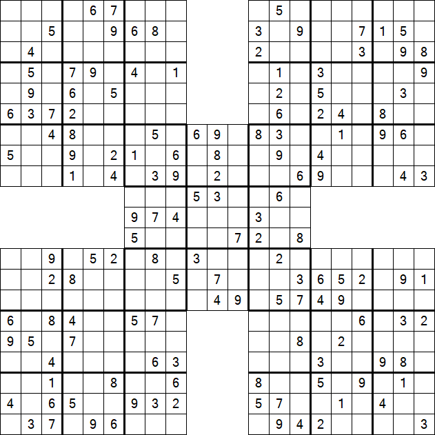 Samurai Sudoku - Medium