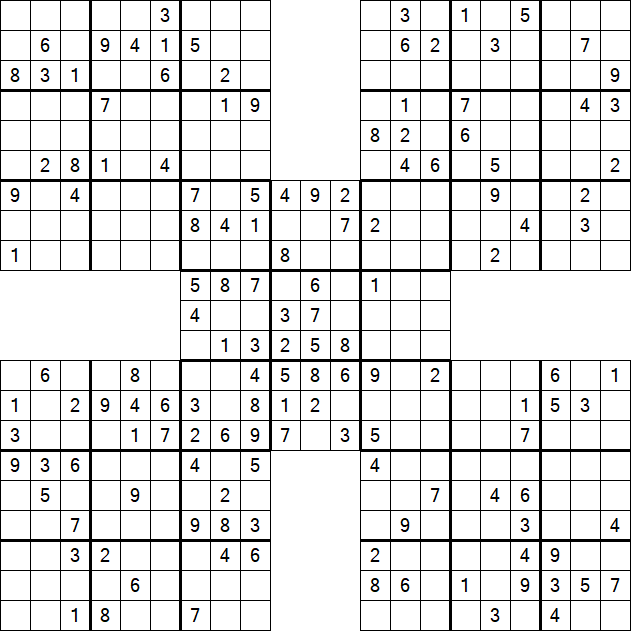 Samurai Sudoku - Medium