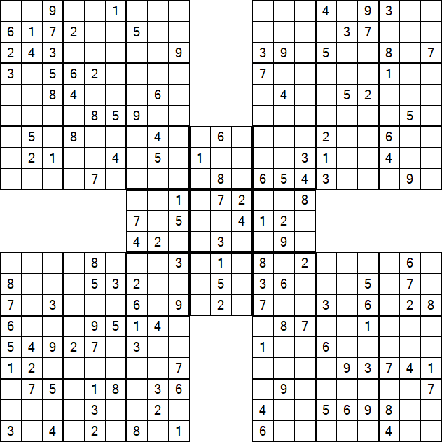 Samurai Sudoku - Medium