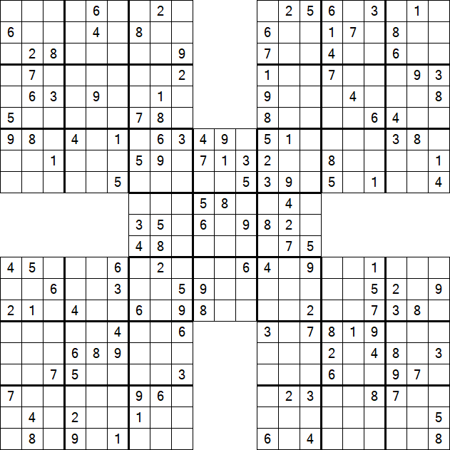 Samurai Sudoku - Medium