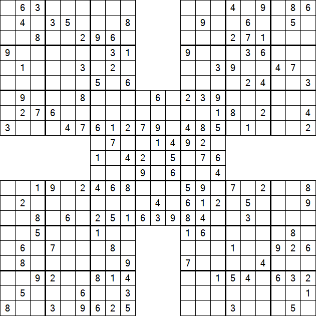 Samurai Sudoku - Medium