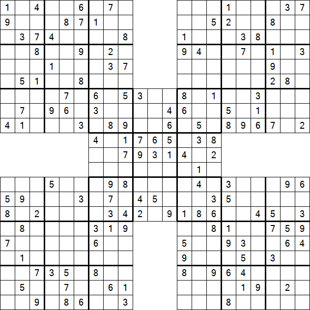 Samurai Sudoku - Medium