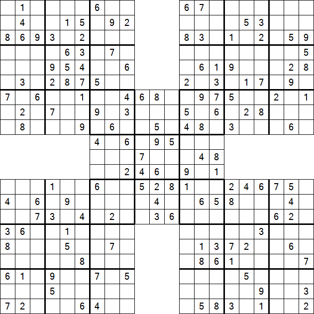 Samurai Sudoku - Medium