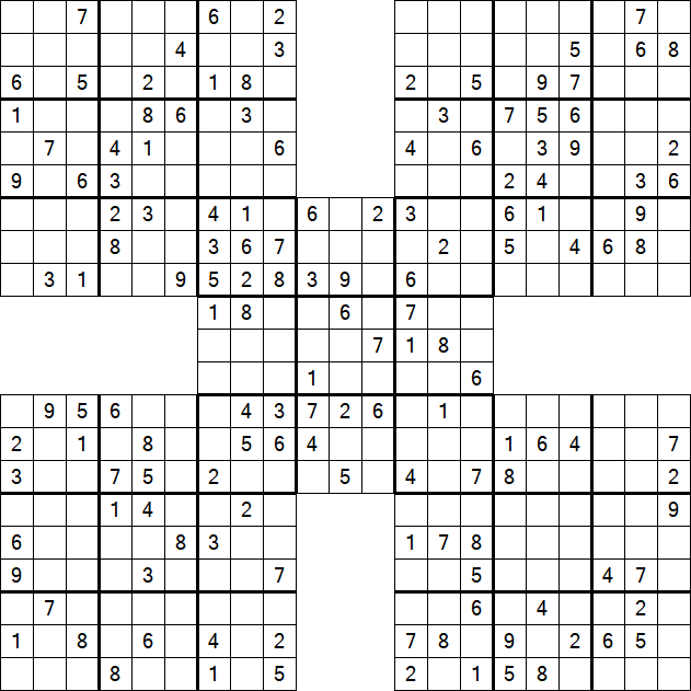 Samurai Sudoku - Medium