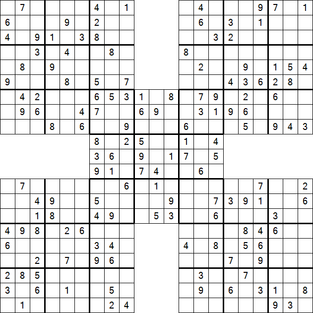 Samurai Sudoku - Medium