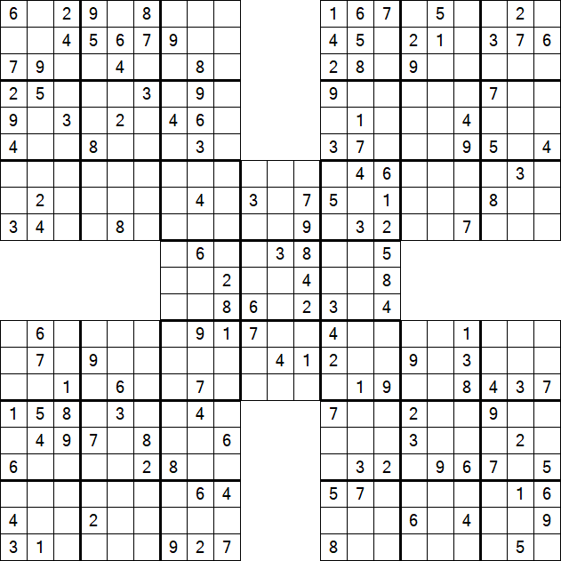Samurai Sudoku - Medium