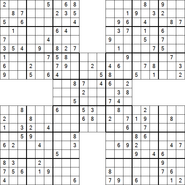 Samurai Sudoku - Medium