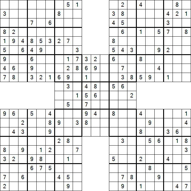 Samurai Sudoku - Medium