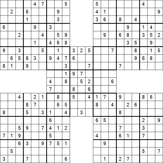 Samurai Sudoku - Medium