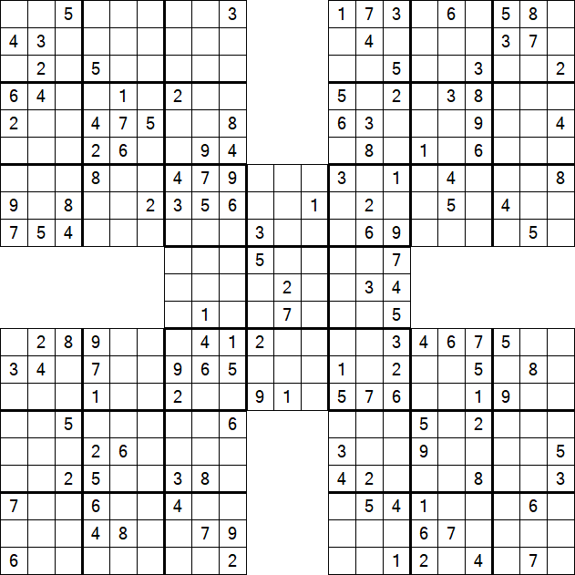 Samurai Sudoku - Medium