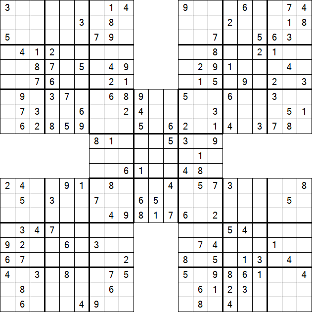 Samurai Sudoku - Medium