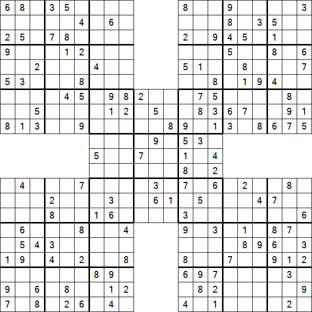 Samurai Sudoku - Medium