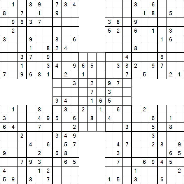 Samurai Sudoku - Medium