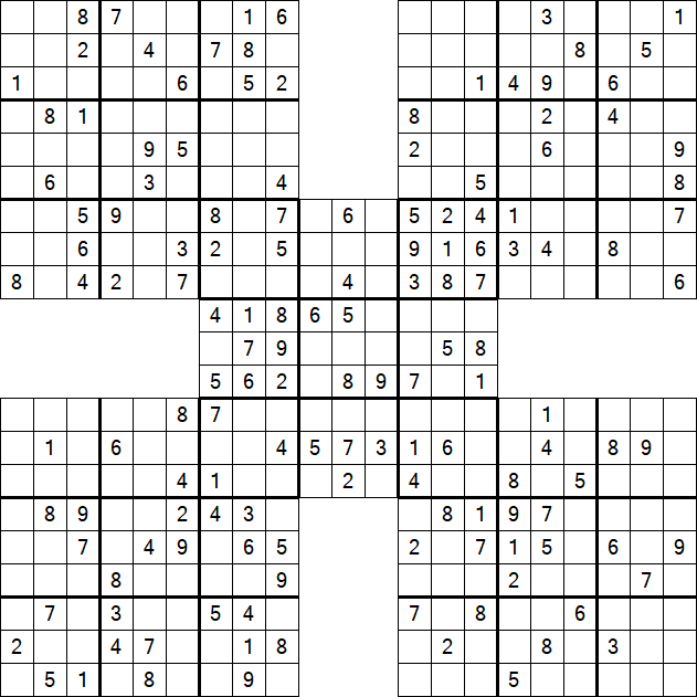 Samurai Sudoku - Medium