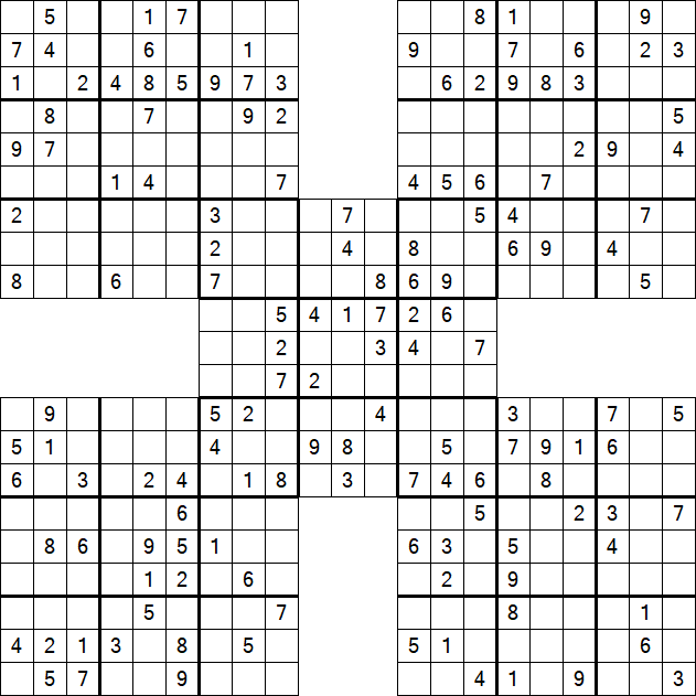 Samurai Sudoku - Médio