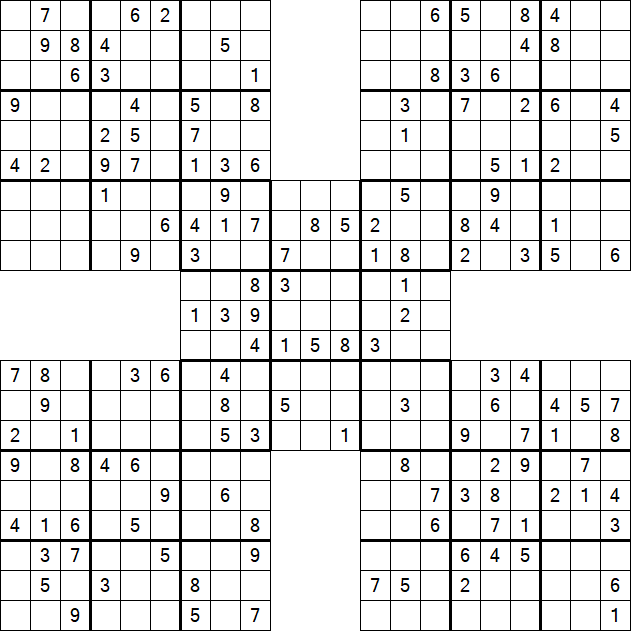 Samurai Sudoku - Médio