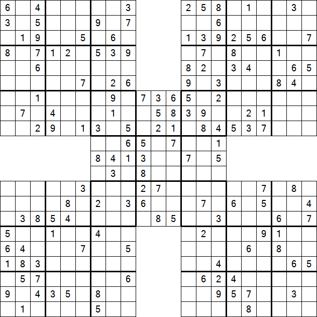 Samurai Sudoku - Médio