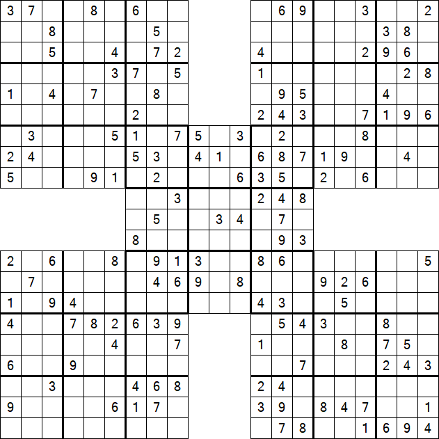 Samurai Sudoku - Medium