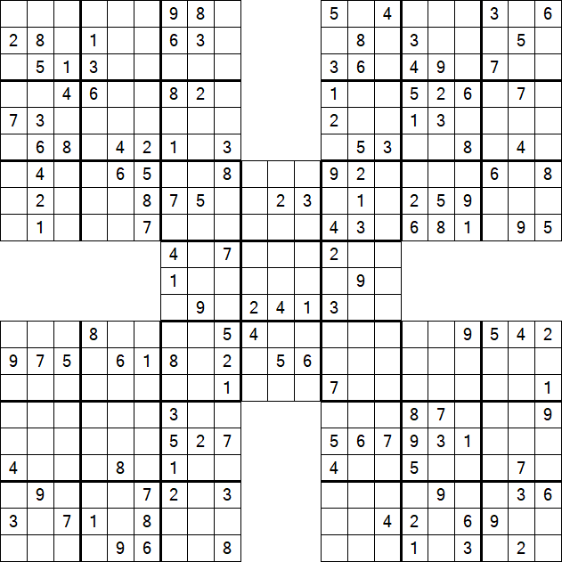 Samurai Sudoku - Moyen