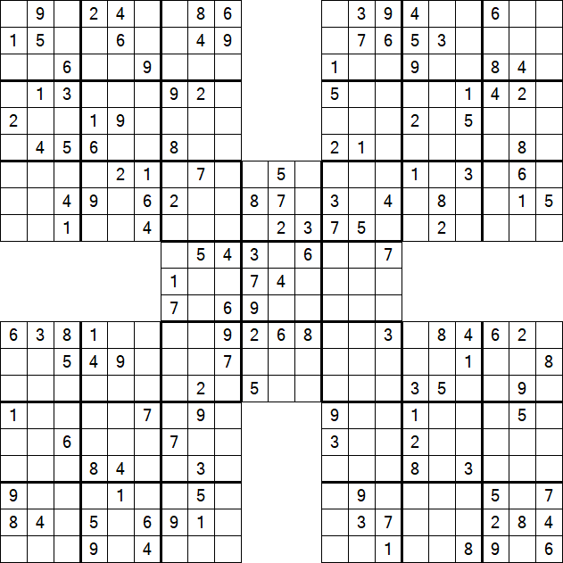 Samurai Sudoku - Médio